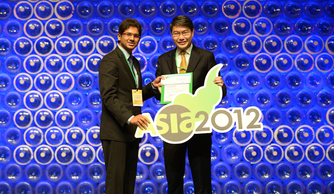 Rachit Kumar Sharma [India] with Brian Tang [Award Presenter from Credit Suisse]